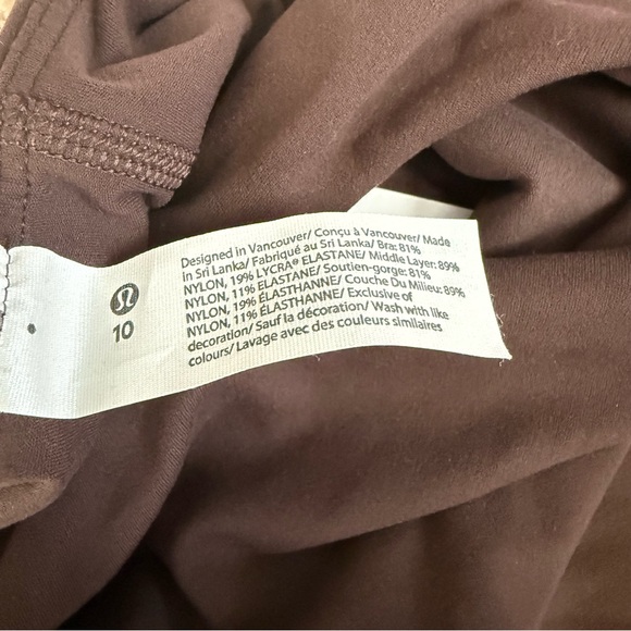 NWT Lululemon Align Asymmetrical Bra *Light Support, A/B Cup Espresso Size 10 - Picture 5 of 10